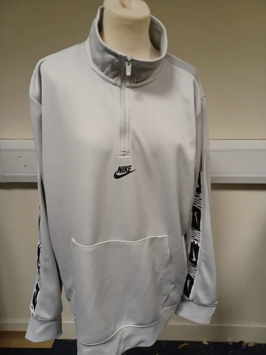 NIKE GREY TAPE QUARTER ZIP IN GREY - XL