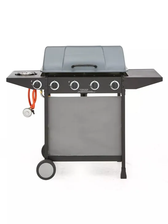 BOXED 4 BURNER GAS BBQ WITH SIDE BURNER RRP £189.99