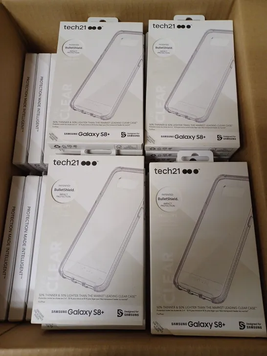 LOT OF APPROX. 72 BRAND NEW BOXED TECH 21 T21-5603 PURE CLEAR CASE COVER WITH BULLETSHIELD 2M DROP PROTECTION FOR SAMSUNG GALAXY S8+ 