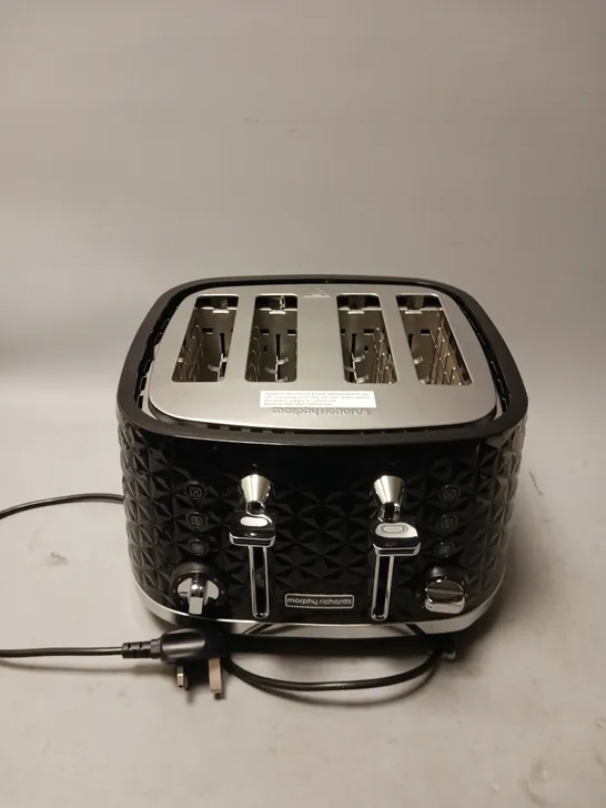 MORPHY RICHARDS UNBOXED 4 SLICE BLACK/SILVER TOASTER 