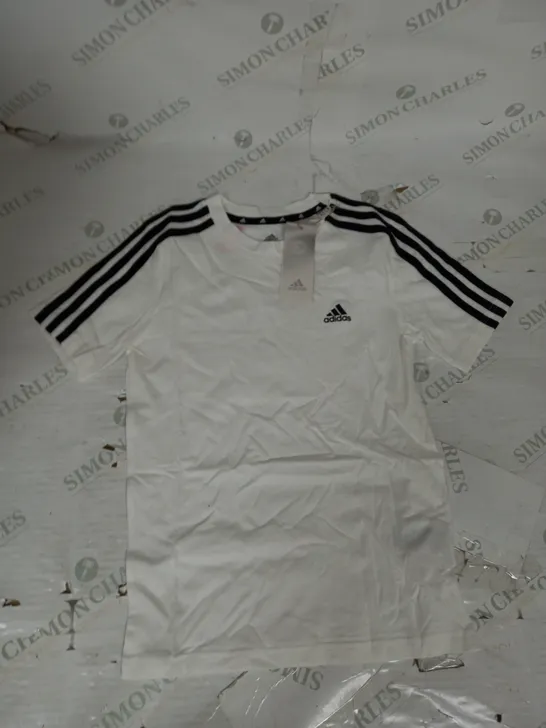 ADIDAS 3 STRIPE TSHIRT IN WHITE SIZE 9-10YRS