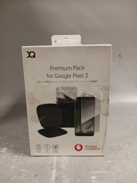 APPROXIMATELY 25 BOXED XQ PREMIUM PACKS FOR GOOGLE PIXEL 3 TO INCLUDE GLASS SCREEN PROTECTOR, FLEX COVER & FAST WIRELESS CHARGER 