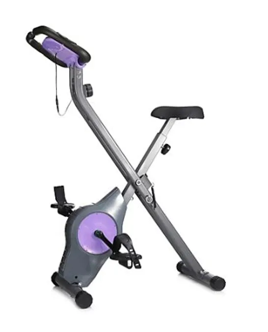 OUTLET DAVINA FITNESS FOLDING MAGNETIC EXERCISE BIKE, CORAL - COLLECTION ONLY