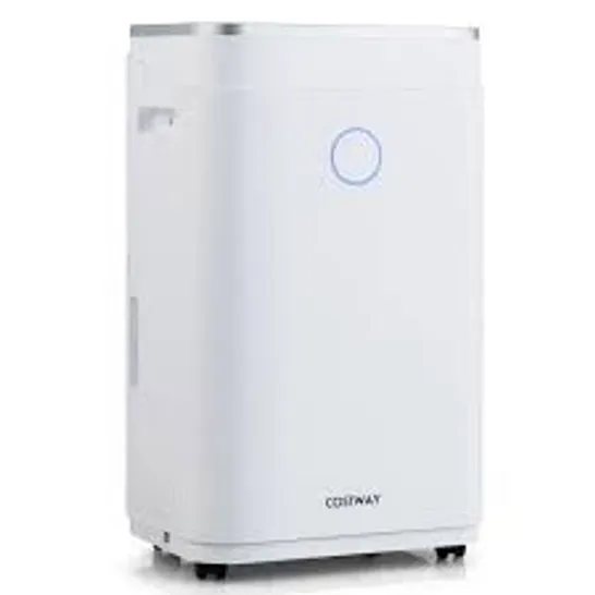 BOXED COSTWAY DEHUMIDIFIER WITH 6.5L WATER TANK AND 24H TIMER FOR HOME BASEMENT - WHITE