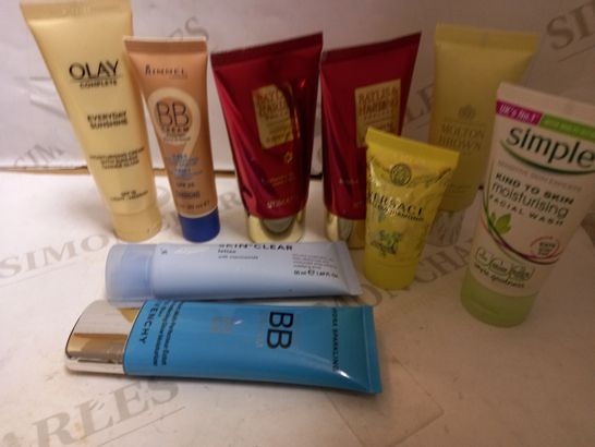 COLLECTION OF VARIOUS SKIN CREAMS FOR BODY, FACE AND HANDS INCLUDING NO. 7, OLAY, SIMPLE & BODY SHOP