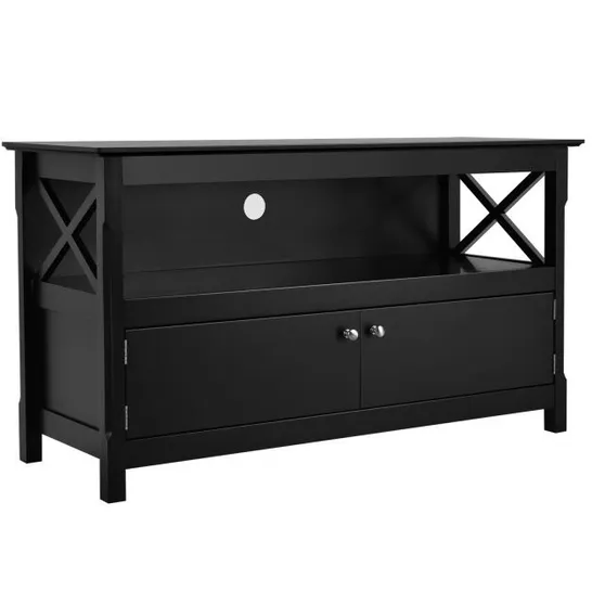 BOXED COSTWAY WOODEN TV STAND FOR TVS UP TO 50 INCHES - BLACK