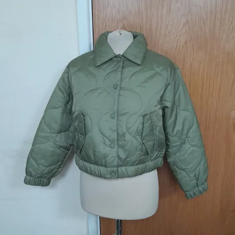 ZARA KIDS QUILTED JACKET IN GREEN SIZE 11-12YRS