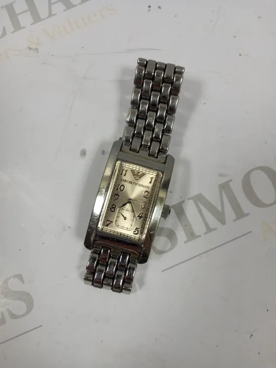 EMPORIO ARMANI CLASSIC STAINLESS STEEL WRIST WATCH 