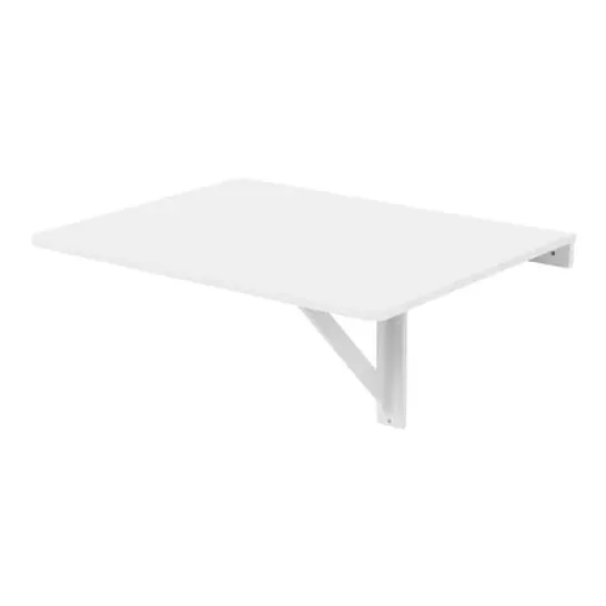 BOXED WALL 74CM RECTANGULAR FOLDING TABLE WHITE