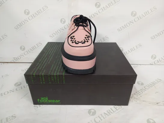 BOXED PAIR OF KOI PLATFORM CHUNKY TRAINERS IN PINK SIZE 4