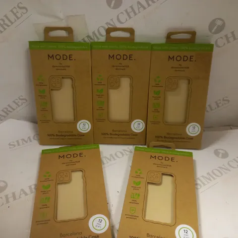 BOX OF 5 MODE BARCELONA 100% BIODEGRADEABLE PHONE CASES FOR VARIOUS IPHONES