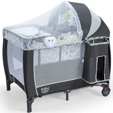 BOXED COSTWAY BABY TRAVEL COT FOLDABLE PLAYPEN INFANT BASSINET COT BED (1 BOX)