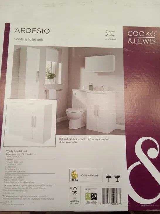 BOXED ARDESIO VANITY & WC UNIT - WHITE