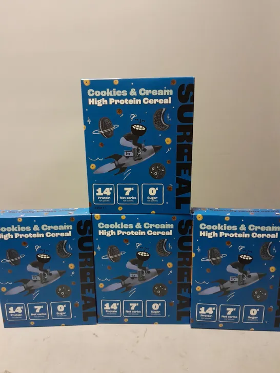 4 BOXES SURREAL COOKIES AND CREAM HIGH PROTEIN CEREAL (240g)