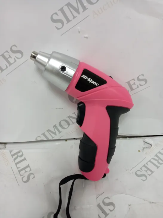 BOXED HI-SPEC 4.8V PINK CORDLESS ELECTRIC SCREWDRIVER 