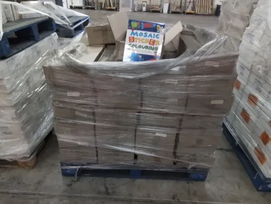 PALLET TO CONTAIN APPROX. 52 BOXES OF SEALED WILKO MOSAIC STICKER COLOURING DOODLE & STICKER BOOKS. APPROX 48 BOOKS PER BOX