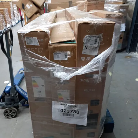 PALLET OF ASSORTED DAMAGED AND FAULTY TELEVISIONS TO INCLUDE SAMSUNG , HISENSE AND LG - COLLECTION ONLY 