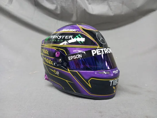 BOXED MERCEDES AMG PETRONAS FORMULA 1 TEAM 1:2 SCALE COLLECTIBLE LEWIS HAMILTON SPECIAL EDITION HELMET