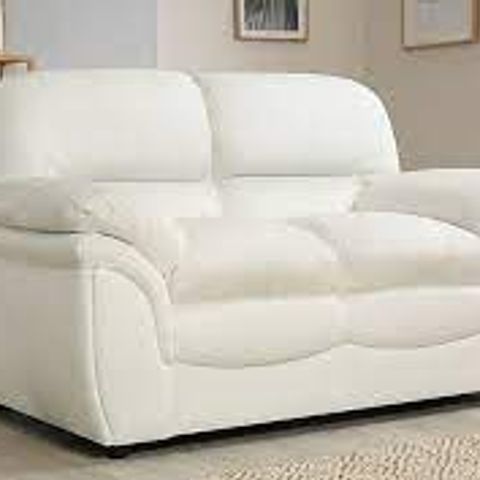 BOXED DESIGNER ROCHESTER IVORY LEATHER 2 SEATER SOFA