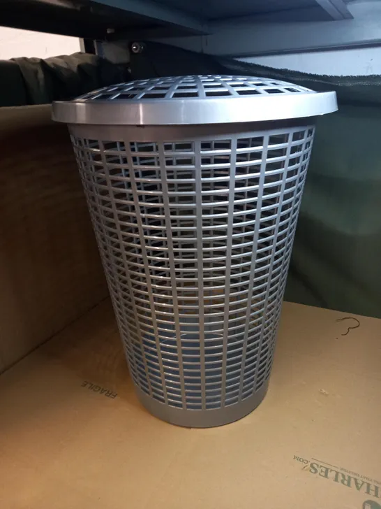 GREY PLASTIC CLOTHES BASKET