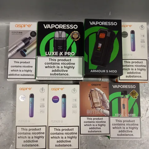 APPROXIMATELY 20 VAPES & E-CIGARETTES TO INCLUDE VAPORESSO, ASPIRE ETC 