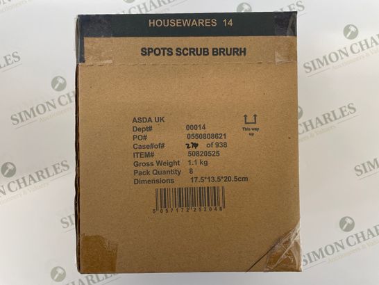 8 BRAND NEW SPOTS SCRUB BRUSHES (1 BOX)