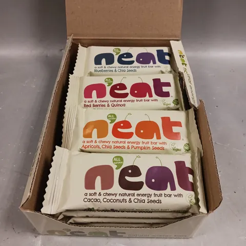 BOXED NEAT NATURAL ENERGY BARS MIXED RAINBOW ASSORTMENT - 16 X 45G 