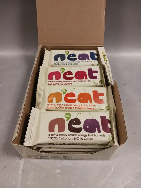 BOXED NEAT NATURAL ENERGY BARS MIXED RAINBOW ASSORTMENT - 16 X 45G 