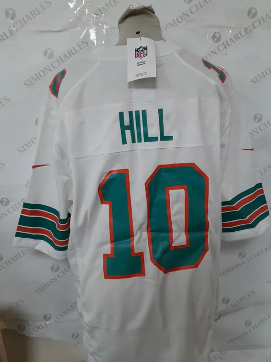 MENS NFL DOLPHINS JERSEY IN WHITE AND GREEN - SIZE MEDIUM