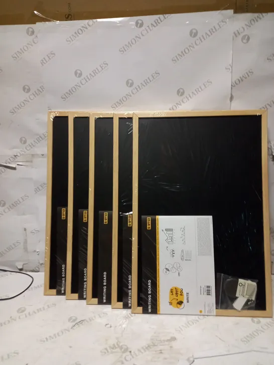 LOT OF 5 BI-OFFICE WALL MOUNTED CHALKBOARD 600X400MM