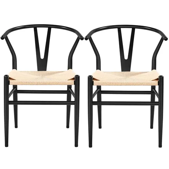 BOXED ALAMEA WISHBONE SIDE CHAIR IN BLACK (1 BOX)