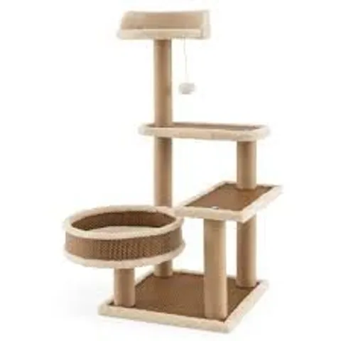 BOXED COSTWAY 90CM MULTI-LEVEL CAT TREE TOWER CAT TREE WITH SCRATCHING POSTS