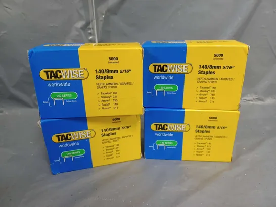 4 BOXED TACWISE 140/8MM GALVANISED STAPLES 