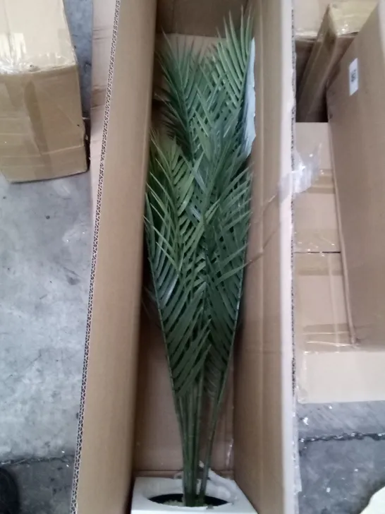 BOXED FLOURESCENT ARTIFICIAL PALM PLANTS