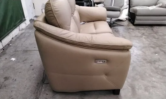 QUALITY BRITISH DESIGNER G PLAN MANUFACTURED JACKSON 2 SEATER ELECTRIC RECLINER DBL SOFA  - CAMBRIDGE SAND LEATHER