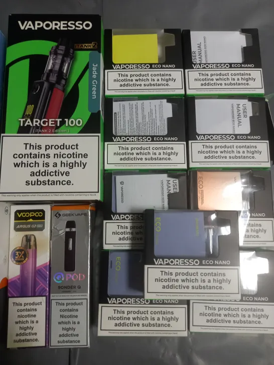 LOT OF APPROXIMATELY 20 ASSORTED VAPING ITEMS TO INCLUDE VAPORESSO, ASPIRE AND GEEKVAPE