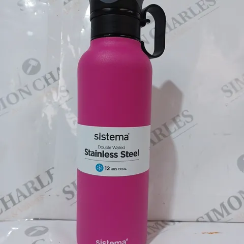 SISTEMA DOUBLE WALLED STAINLESS STEEL BOTTLE IN PINK (600ML)