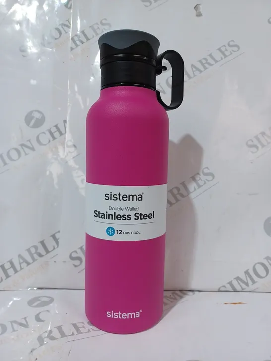 SISTEMA DOUBLE WALLED STAINLESS STEEL BOTTLE IN PINK (600ML)