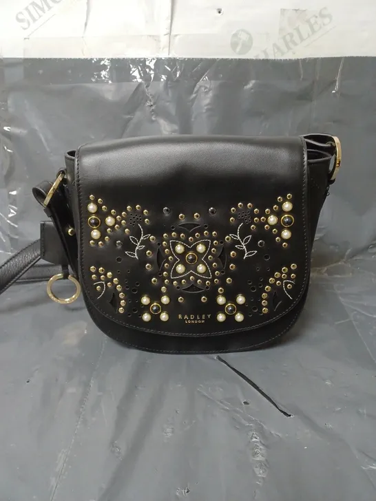 RADLEY LONDON HANDBAG BLACK WITH FAUX PEARL DETAIL