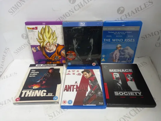 LOT OF 23 BLU-RAYS, TO INCLUDE DRAGONBALL, MARVEL, GAME OF THRONES, ETC