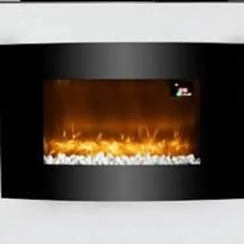 BOXED WARMLIFE GLASGOW CURVED WALL MOUNTED ELECTRIC FIRE WITH REMOTE CONTROL 