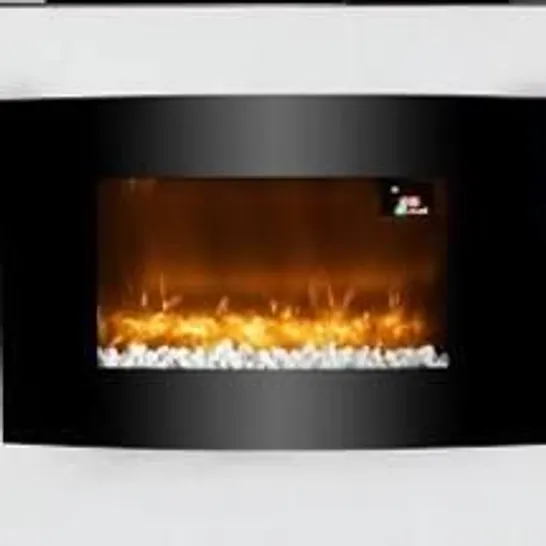 BOXED WARMLIFE GLASGOW CURVED WALL MOUNTED ELECTRIC FIRE WITH REMOTE CONTROL 