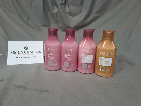 LOT OF 4 REDKEN SHAMPOOS AND CONDITIONERS 300ML