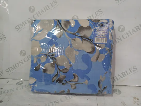 DOUBLE DUVET SET IN BLUE W. BLOSSOM PATTERN