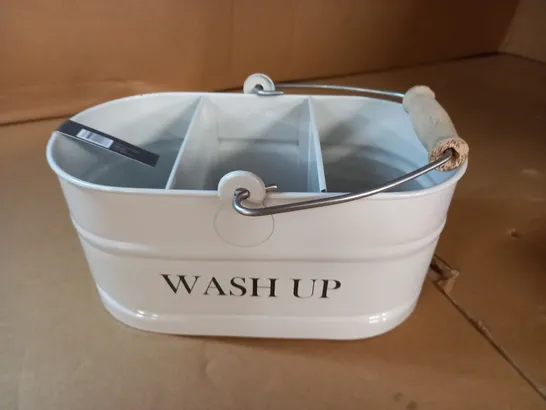 WHITE METAL WASH UP CADDY