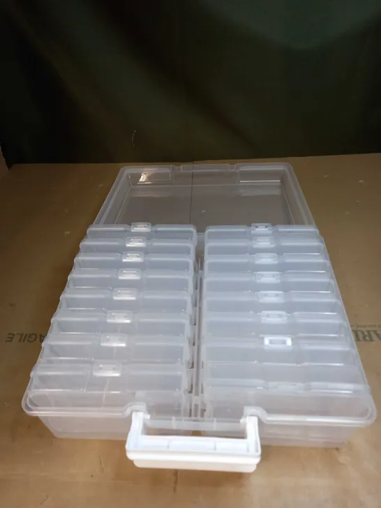 BOX OF MINI STORAGE BOXES 