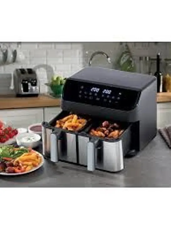 BOXED DAEWOO XL 9L DIGITAL DOUBLE DRAWER AIR FRYER RRP £99