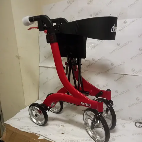 DRIVE DEVILBISS HEALTHCARE RED NITRO 4 WHEELED PREMIUM ROLLATOR