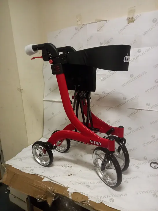 DRIVE DEVILBISS HEALTHCARE RED NITRO 4 WHEELED PREMIUM ROLLATOR