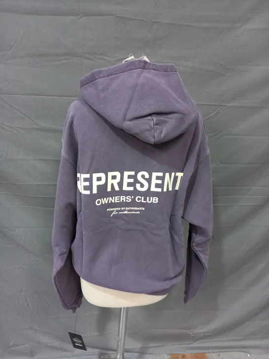 REPRESENT OWNERS CLUB ZIP HOODIE VINTAGE VIOLET - SMALL